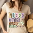 thumbnail image 4 of Nurse Graphic T-Shirt for Women, Retro Block Lettering Tee, Black, Size S, 4 of 6