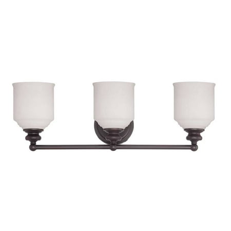 

Modern Bathroom Vanity Light 3 Bulb with Frosted White Globes Finished in Antique Oil Rubbed Bronze