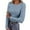 Light Blue, variant on Women's Long Sleeve Ribbed Stretch Crewneck Fitted Casual Basic Tee T-Shirt