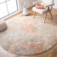 thumbnail image 3 of SAFAVIEH Madison Nita Vintage Floral Area Rug, Ivory/Orange, 6'7" x 6'7" Round, 3 of 9