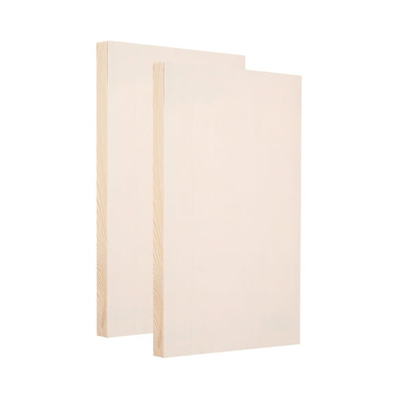 Uxcell 12 x 8 Inch Wood Panel Board, Unfinished Wood Canvas Square Wooden Deep Cradle Board for Painting Pouring 2 Pack