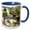 Blue/White, variant on 3drose, Mating Pair of Painted Bunting Birds - Us10 Bfr0062 - Bernard Friel, 11oz Magic Transforming Mug