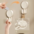 thumbnail image 3 of BUYISI Suction Cup Hooks Waterproof Hangers For Shower And Kitchen Hooks Removable 2 Double Hook, 3 of 4