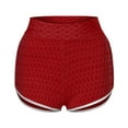 thumbnail image 2 of Abcnature Women Leggings Shorts, Butt Lift Scrunch Textured Leggings Workout Shorts, Basic Slip Bike Shorts, High Waist Tummy Control Yoga Shorts Running Shorts Red 3XL, 2 of 8