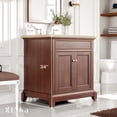 thumbnail image 2 of Eviva Elite Princeton 30" Teak Bathroom Vanity w/ Double Ogee Edge Crema Marfil Top, 2 of 6