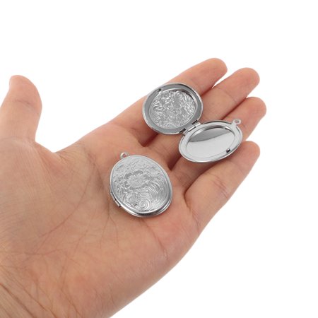 PAMINGONO 5-Piece Stainless Steel Photo Lockets Pendants Set Vintage Keepsake Jewelry for Women