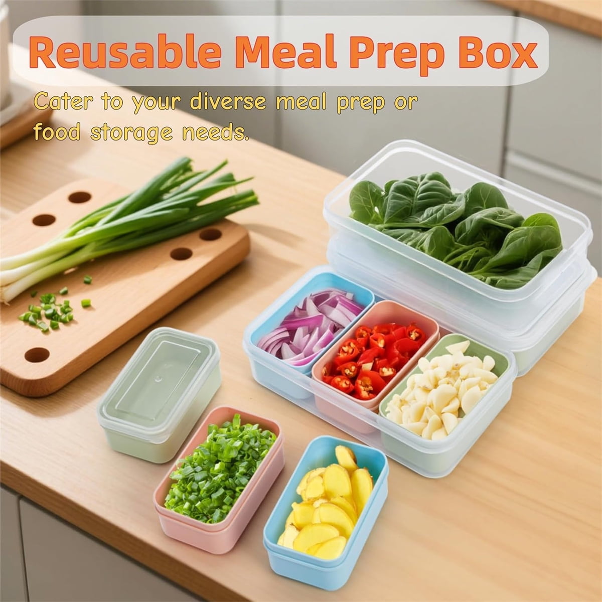 2 Pcs Snack Containers Yahome Reusable Bento Box with Compartments 20oz Lunch Container with Leak-proof Lids Mini Removable Divided Meal Prep Box for Work Travel in Compact Size