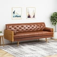 thumbnail image 1 of Sofa Moderne Mi-Siècle Adelaide Capitonné avec Coussins d'Accent Roulés, 1 of 5