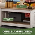 thumbnail image 2 of Uforic Rustic Farmhouse Coffee Table with Half-Open Storage, Square Rustic Wood Cocktail Table for Living Room, Grey Wash, 2 of 9