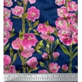 thumbnail image 3 of oneOone Silk Tabby Fabric Leaves & Pink Floral Panel Printed Craft Fabric BTY 42 Inch Wide, 3 of 3