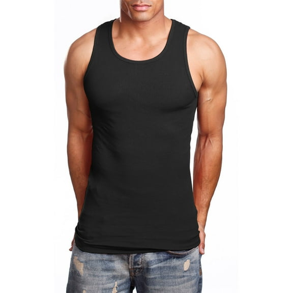 J. METHOD Men's Comfy Ribbed Knit A-Shirts Undershirts Tank Tops S-5XL [NEMT105]