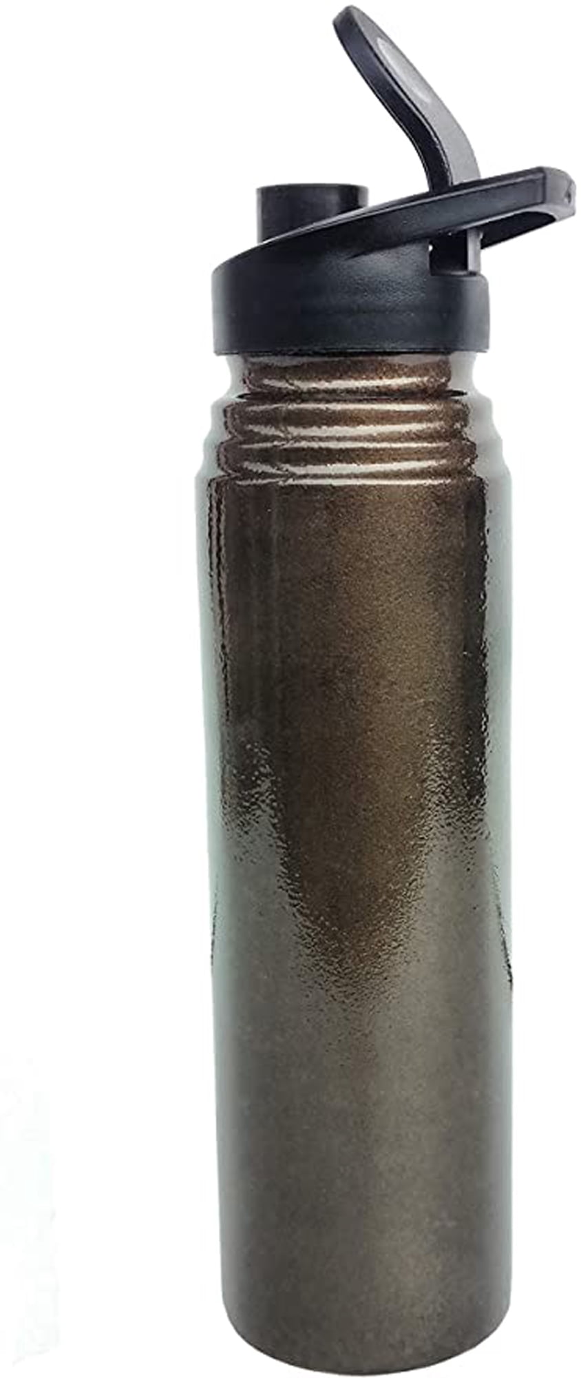 Rastogi Handicrafts Pure copper Black Plastic Lid water bottle 1000 ml capacity joint less plain bottle