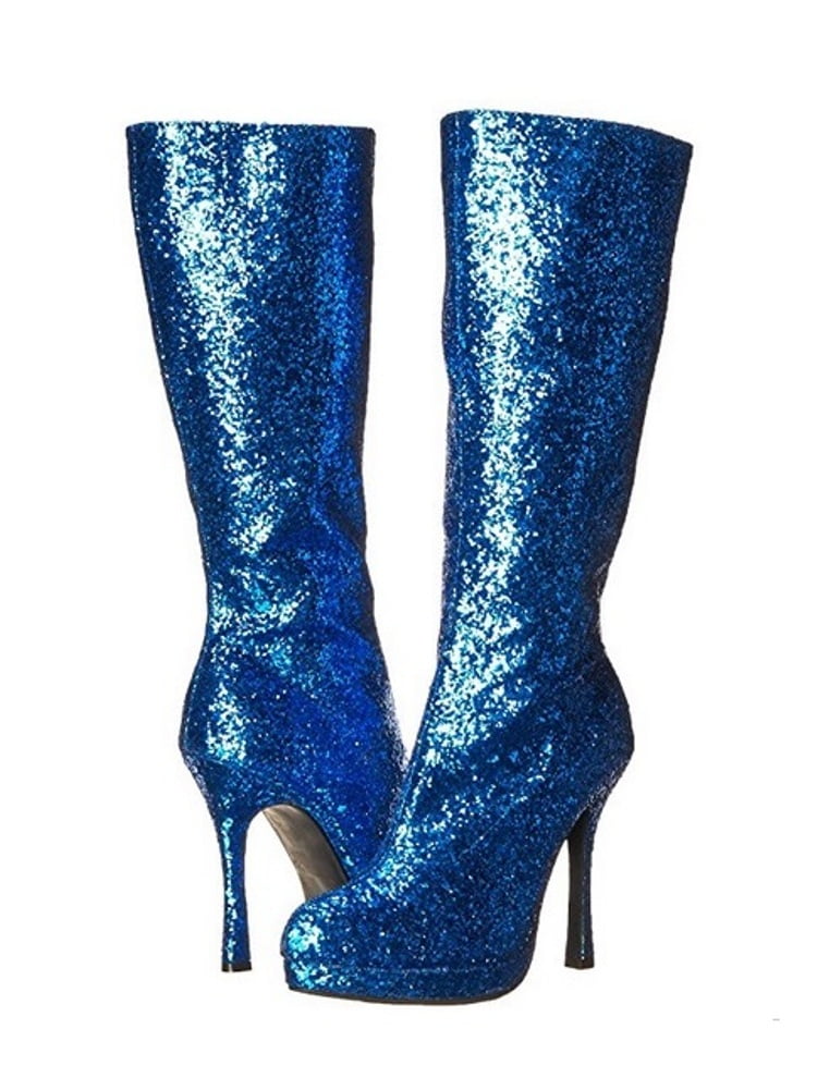 glitter knee high heels