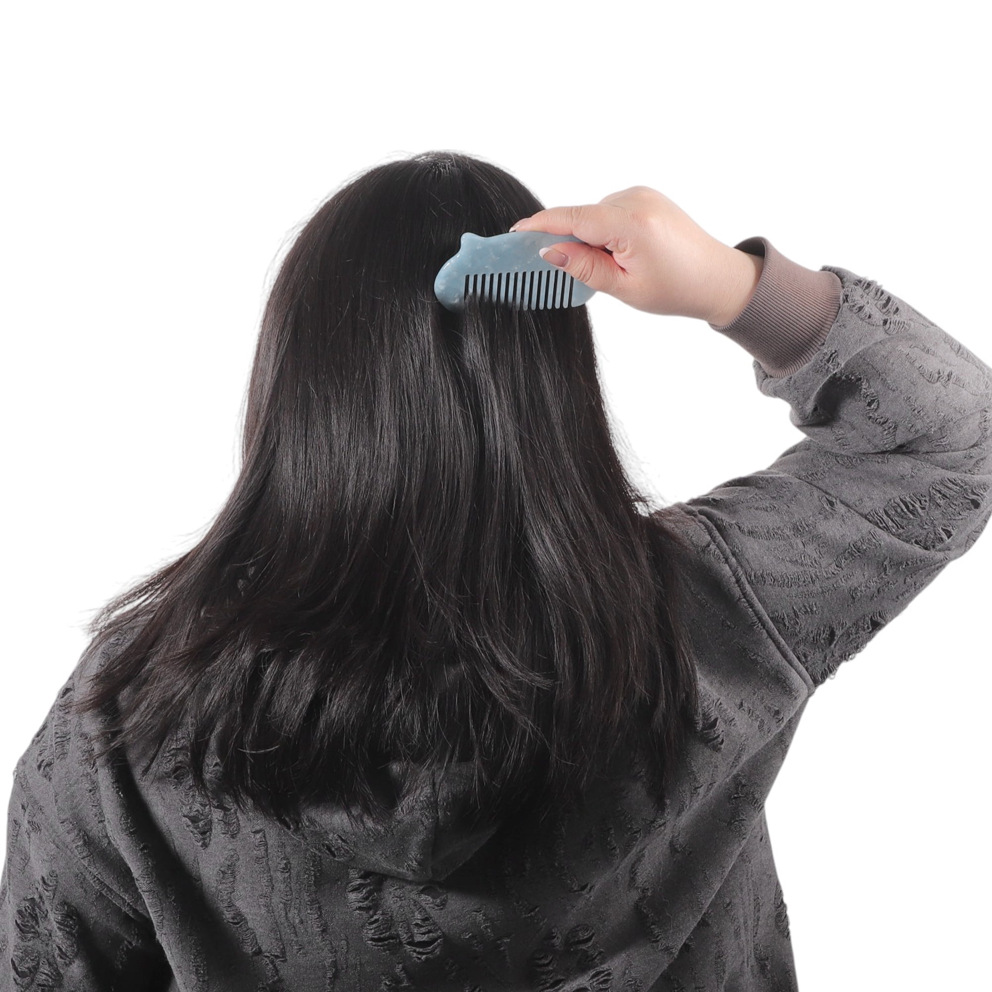 Unique Bargains 1 Pc Women Durable Cat Ear Hair Comb for All Hair Types Blue