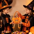 thumbnail image 5 of Halloween Pumpkin Candy Buckets Baskets with Legs, Halloween Goodie Candy Treat Snack Cookie Gift Wrap, Party Favors Supplies Decorations - Yellow, 5 of 6