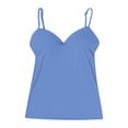 thumbnail image 2 of Siminsem Adjustable Strap Shelf Bra Camisole for Women with Built in Bra Scoop Neck Sleeveless Cotton Tank Top Wireless Undershirt Basic Layering Cami Top, Sky Blue,XXXXXXL, 2 of 3