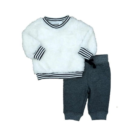 First Impressions Infant Boys Fox Shirt Striped Pants Sweatsuit 2 Piece Set