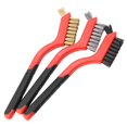thumbnail image 4 of 7 Inch 3pcs Wire Brush Set With Curved Plastic Handle Dirt & Paint Scrubbing With Deep Cleaning。，, 4 of 4