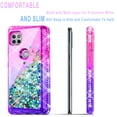thumbnail image 4 of Motorola One 5G Ace Case, [Not fit for Motorola Moto One 5G/ Moto G 5G], with [Tempered Glass Protector Included] Liquid Floating Glitter Quicksand Bling with Spot Diamond Cover - Pink/Purple, 4 of 7