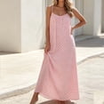 thumbnail image 6 of Yteetum Summer Dresses for Women Sleeveless Boho Print Tie Shoulder Spaghetti Strap Backless Cami Dresses Sundress Casual Solid Loose Comfy Travel Vacation Beach Dress, 6 of 7