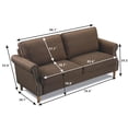 thumbnail image 5 of URHOMEPRO Mid Century Sectional Sofa Couch, Upholstered Couch with Solid Rubber Legs, High End Linen Fabric Modern Couches and Sofas, 3 Seaters Sofa for Living Room, Holds 500 lbs, Brown, Q10925, 5 of 6