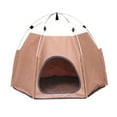 thumbnail image 2 of Flmtop Tente pour Petit Chat Chien Portable Pliable Lavable Mignonne pour Intérieur Extérieur Café Clair, 2 of 8