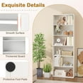 thumbnail image 4 of XPOPR 6-Tier Bookcase, 70” Tall Freestanding Bookshelf with 6 Open Shelves, Anti-Toppling Kits, Floor Display Storage Organizer for Living Room, Study, Kitchen, Home & Office (White, 70" H), 4 of 9