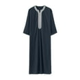 thumbnail image 3 of Men's Muslim Robe Arab Middle Robe Long Style Long Sleeve Embroidered Standing Neck Long Shirt Islamic Wear, 3 of 3