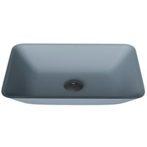 VIGO Matte Shell Sottile Metallic Glass 18 in. L x 13 in. W x 4 in. H Rectangular Vessel Bathroom Sink