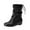 Black, variant on Fesfesfes Chelsea Boots Women Winter Elevated Wedge Heel Mid Heel Lace Up Mid Sleeve Fashion Boots 4.5(35)