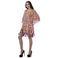 thumbnail image 3 of Moomaya Women's Short Tassel Kaftan Casual Swimwear Swimsuit Cover Up Short Beach Caftan Dress, 3 of 7