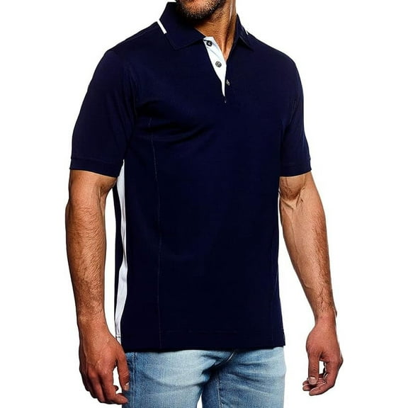 Procelebrity® Mens Polo Vanguard (2XL, Navy & White)