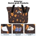 thumbnail image 2 of Tote Bag for Women - Halloween Spooky Icons on Dark Pattern Shoulder Bag - Large Utility Work Duffle Bag with Zipper Handbag for Travel, Work, Sprots, 2 of 5