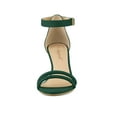thumbnail image 6 of BLISSFUL STEP Women's Shoes Faux Suede Ankle Strap Kitten Heel Slide Straps Solid Sandals  Green 7, 6 of 7