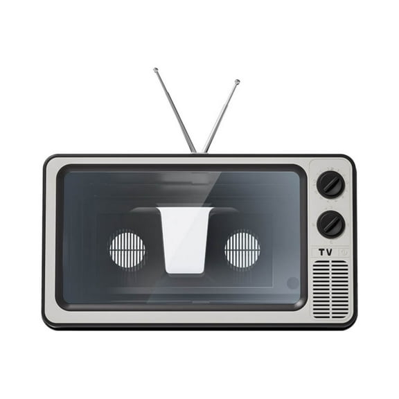 LGCASL Retro Tv 3D Screen Magnifier Tv Desktop Tv Mobile Screen Magnifier Retro Creative Mobile Phone Stand Home Projector, 1 Amplifier Gray