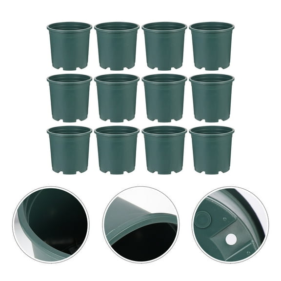 12Pcs Green Plastic Flower Pots for Home Use Great for Succulent Propagation and Indoor Decorations
