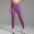 thumbnail image 2 of Riforla Womens Leggings High Waist Yoga Pants Soft Stretchy Workout Leggings with Pockets Comfortable Athletic Wear Women's Pants Purple M, 2 of 4