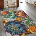 thumbnail image 2 of Vintage Floral Boho Area Rugs 2.7'x5', Washable Small Throw Rugs for Kitchen Bedroom, Abstract Art Modern Flowers Indoor Outdoor Rug Non-Slip Low Pile Carpet Runner Reversible Floor Mats, 2 of 8
