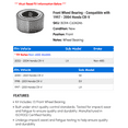 thumbnail image 2 of Front Wheel Bearing - Compatible with 1997 - 2004 Honda CR-V 1998 1999 2000 2001 2002 2003, 2 of 2