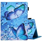 Universal Case for 9.6-10.5 Inch Tablet - Leather Wallet Stand Case Compatible with Fire HD 10 2021/ Onn 10.1 Pro/ Lenovo Tab 10.1 10.3/ iPad 9.7/ Galaxy Tab 9.6 9.7 10.1 10.4 10.5 Inch (Butterfly F)