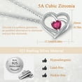 thumbnail image 3 of MISUMOR Heart Necklaces for Women, 925 Sterling Silver Necklace with Birthstone Pendant, Jewelry Gifts for Women, Wife, Girlfriend, Mom on Christmas Valentine's Day Mothers' Day, 3 of 4