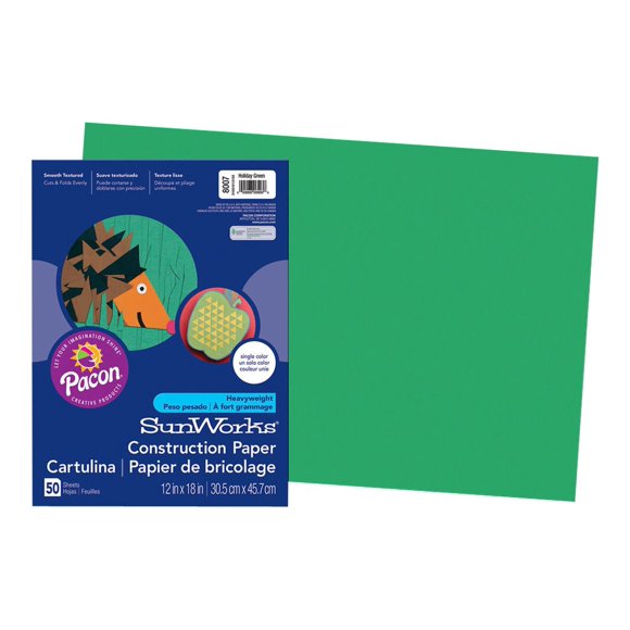 SunWorks - Paper - - 50 sheets - holiday green - ground wood