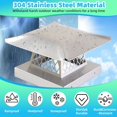 thumbnail image 4 of 9" x 9" Chimney Cap Chimney Cover,Fireplace Chimney Caps for Outside,Chimney Rain Caps Chimney Flue Cover Chimney Roof Rain Guard on Existing Flue Tile Brick Clay,304 Stainless Steel Chimney Vent Cap, 4 of 8