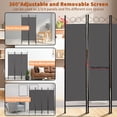 thumbnail image 3 of Biombos Separadores de 4 Paneles, Separadores Ambientes Plegable 160 x 180cm, Biombos paraInterior Exterior Balcón, Gris, 3 of 5