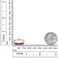 thumbnail image 6 of Gem Stone King 18K Rose Gold Plated Silver London Blue Topaz and Red Created Ruby Wedding-Bands Ring for Women | 1.16 Cttw | Round 3.5MM | Gemstone November Birthstone | Size 5, 6 of 6