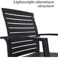thumbnail image 4 of Set of 2  Stackable Aluminum/Resin Outdoor Dining Chairs with Armrest for Outdoor Kitchen Garden, Backyard, Supports 300 LBS, 4 of 6