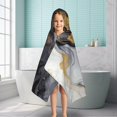 thumbnail image 6 of Black White Gold Marble Pattern Hooded Bath Towel，50"x30" for Ages 3 To 12 Kids, Quick Dry Lightweight Soft Microfiber Hood Beach Towel Cover Up for Kids, 6 of 7