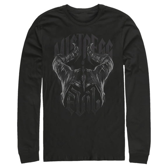 Men's Maleficent: Mistress of All Evil Sketch Horns  Long Sleeve Shirt Black 2X Large
