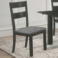 thumbnail image 2 of Jakob Upholstered Side Chairs with Ladder Back (Set of 2) Grey and Black, 2 of 12