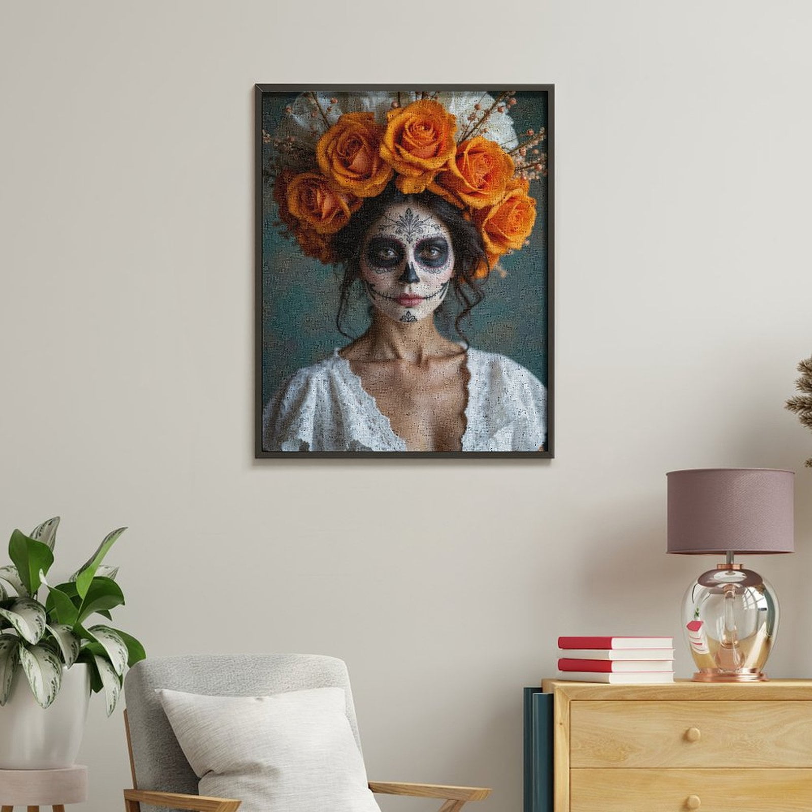 Paint By Numbers Kit for Adults Beginner - DIY Masks Floral Art Face Painting Canvas Painting Kits for Adults, Frameless Paint By Number for Adults for Home Wall Decor 16x20 Inch